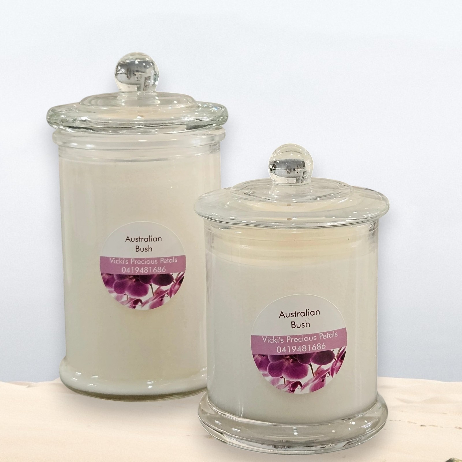 Australian Bush scented soy candle handmade by Vicki's Precious Petals