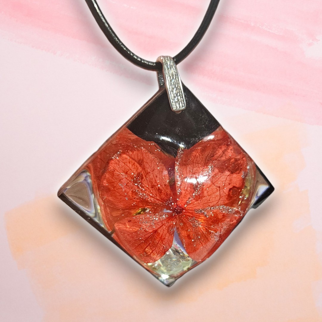 Hydrangea Handmade Pendant