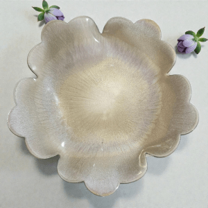 Looking into the pattern on the fruit bowl