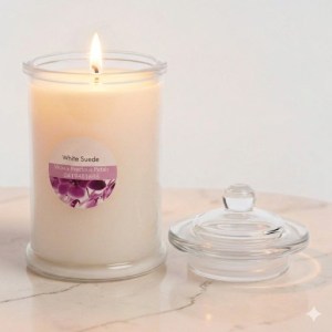 White Suede Candle